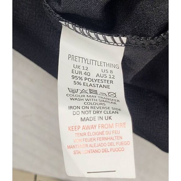 PRETTYLITTLETHING Black Bardot Bodycon Dress Womens Size 8 NWT - Picture 11 of 11